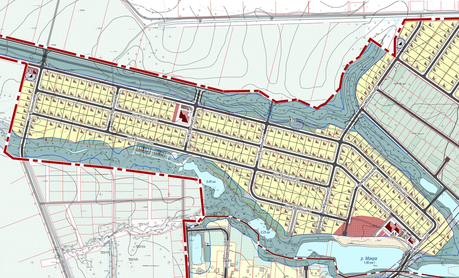 Master plan drawing for Khmilna village