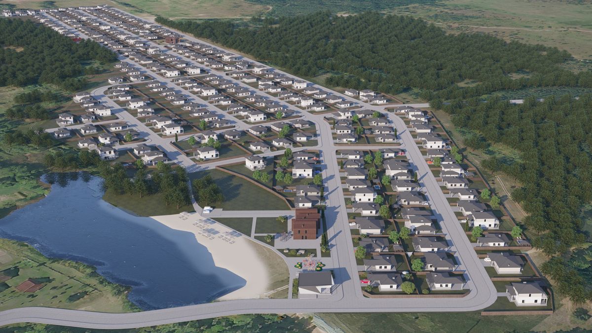 Render: overall view with the beach